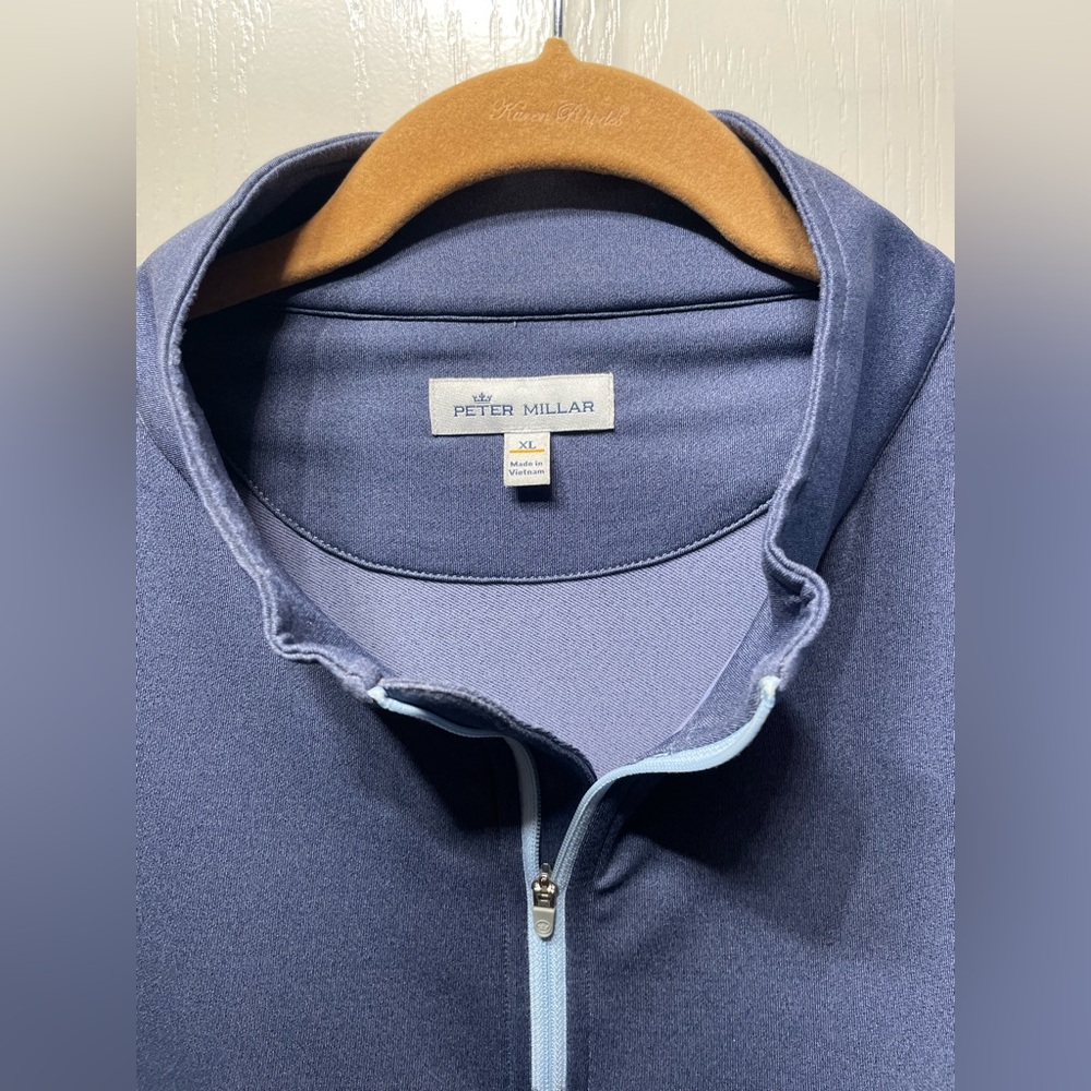 Peter Millar Blue Quarter-Zip Pullover - Picture 3 of 6